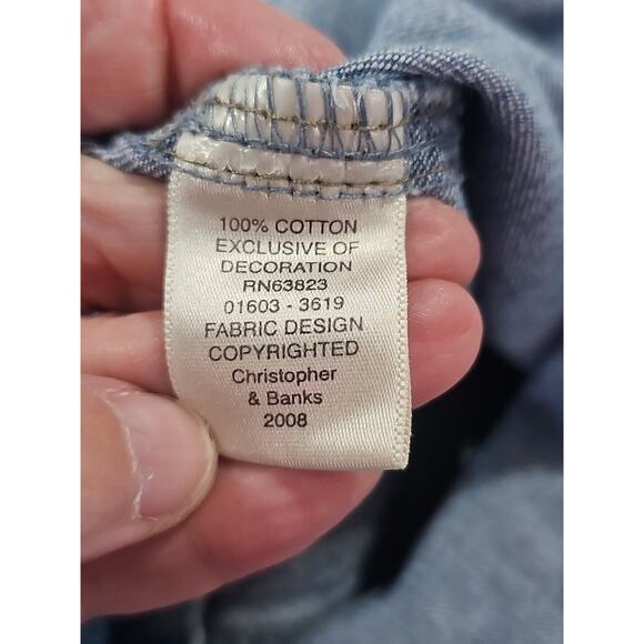 Christopher & Banks Denim Skirt Size 10 A-line Knee Length Casual Western Boho - Picture 6 of 9